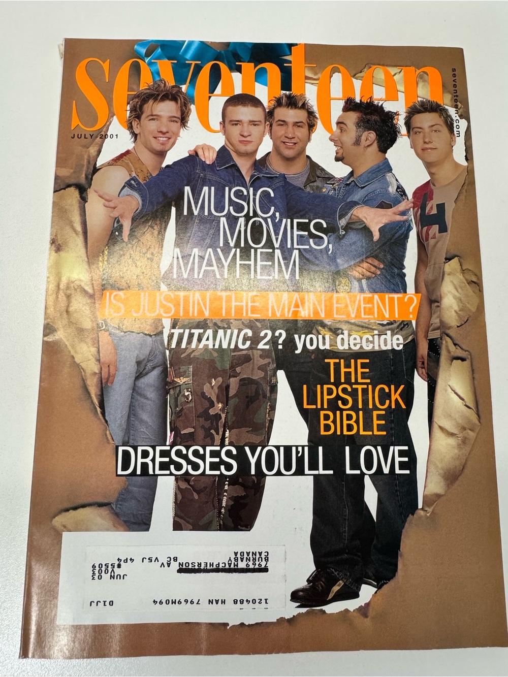 Seventeen 17 Teen Magazine July 2001 *N Sync Justin Timberlake
